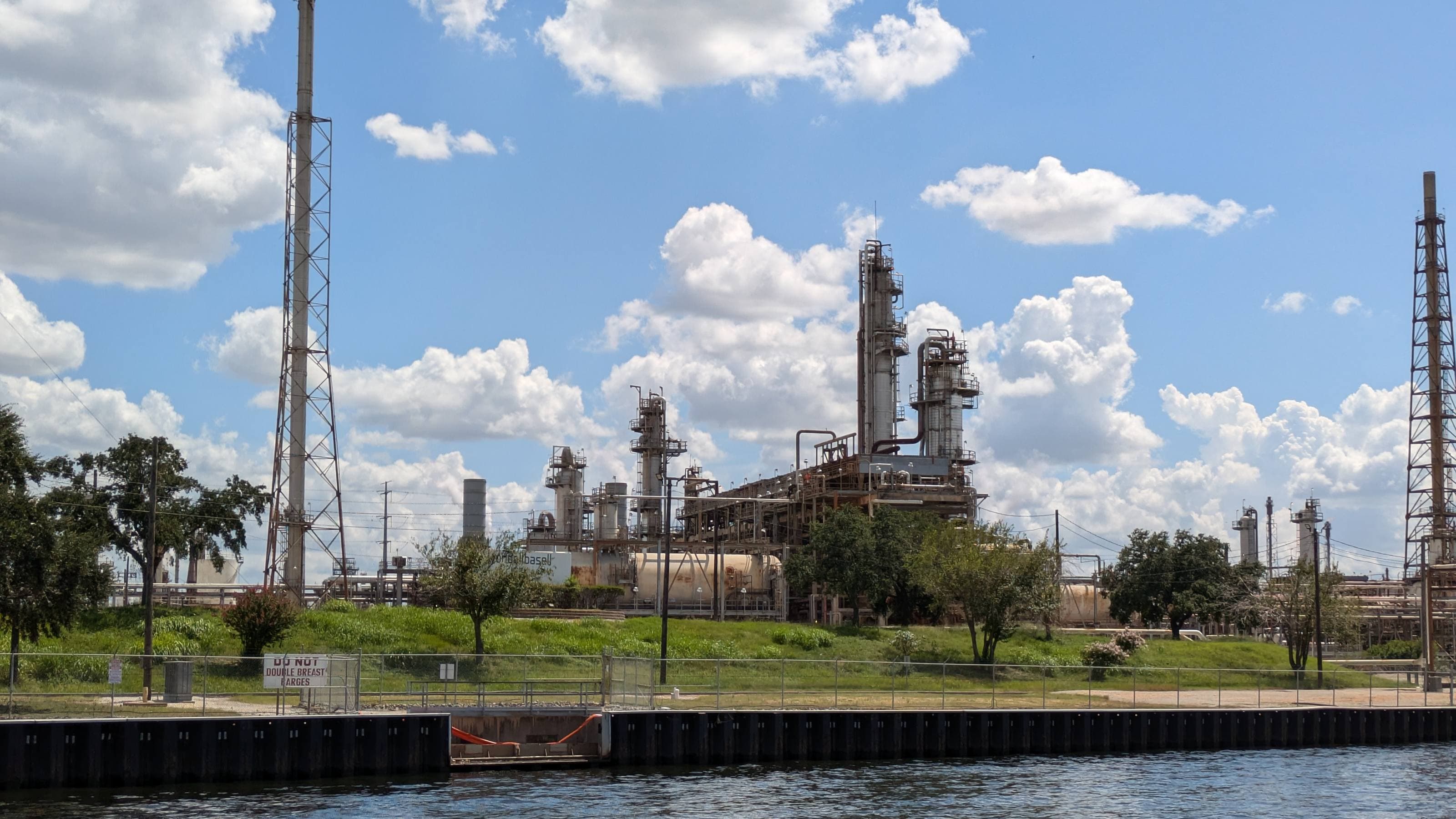 Refinery process units along the Houston Ship Channel